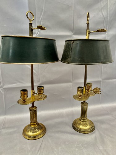 Paire de lampes bouillotte d'époque Louis XVI - Jullion Antiquités