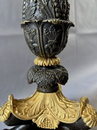 Paire de grands bougeoirs Restauration - Restauration - Charles X