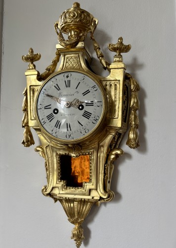 Horlogerie Cartel - Cartel Louis XVI en bronze doré signé Mercier à Paris