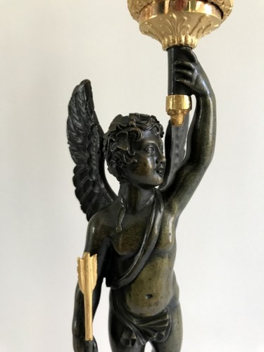 Luminaires Bougeoirs et Chandeliers - Paire de candélabres Empire en bronze doré