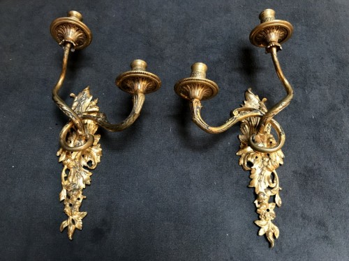 Régence - Paire d'appliques régence en bronze doré