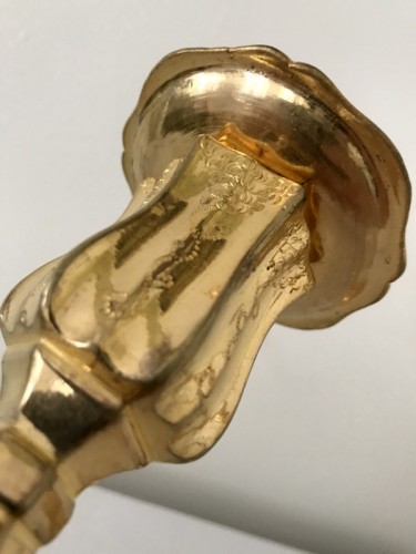Antiquités - French Pair of gilt bronze candlesticks