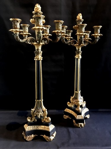 Paire de candélabres Restauration - Jullion Antiquités