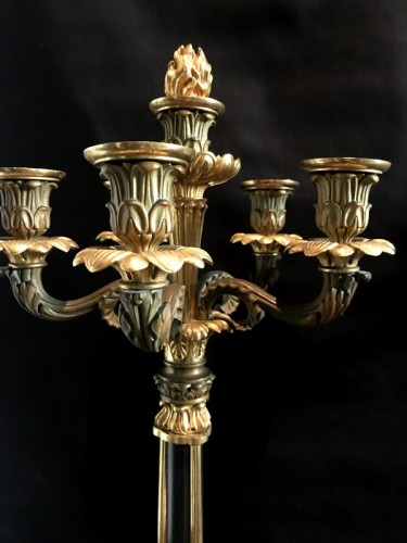 XIXe siècle - Paire de candélabres Restauration