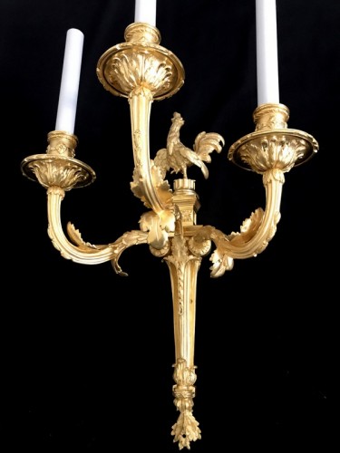 Luminaires Appliques - Paire d'appliques en bronze doré