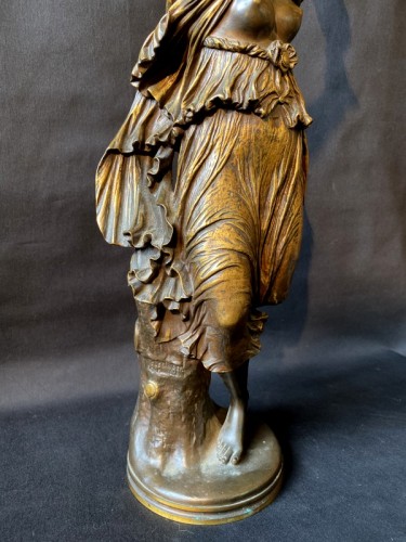 Sculpture Sculpture en Bronze - La joueuse de tambourin - Clésinger