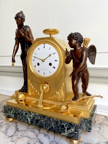 Pendule Empire en bronze doré - Horlogerie Style Empire