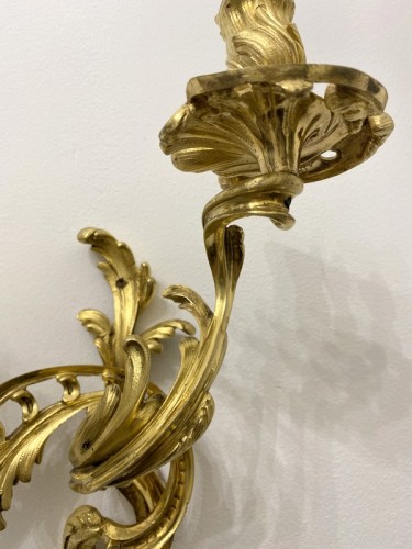 Luminaires Appliques - Paire d'appliques louis XV en bronze doré
