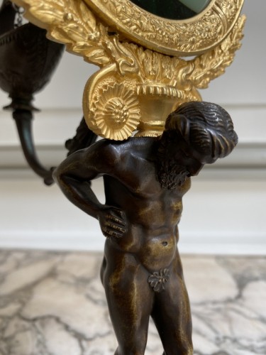 Lampe à huile à réflecteur en bronze doré - Jullion Antiquités
