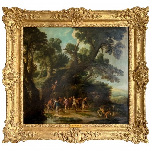 Tableau les bacchanales - Peinture Flamande attribuée à l'artiste Gérard de Lairesse (1640-1711)