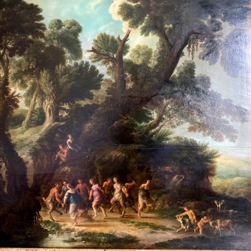 Tableau les bacchanales - Peinture Flamande attribuée à l'artiste Gérard de Lairesse (1640-1711) - Jullion Antiquités