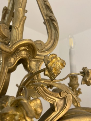 Napoléon III - Lustre en bronze doré d'après Caffiéri