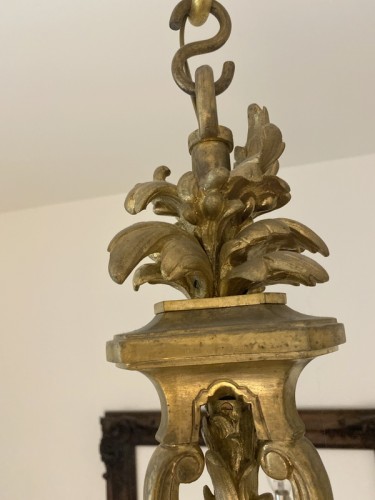 Antiquités - Lustre en bronze doré d'après Caffiéri