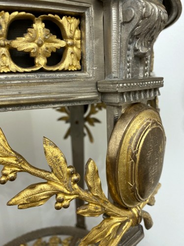 XIXe siècle - Jardinière en bronze argenté et bronze doré