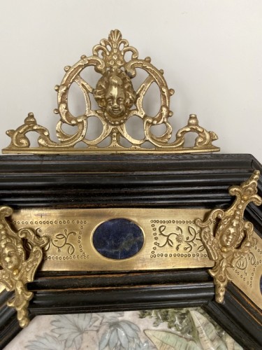 Capodimonte plaque en porcelaine dans son cadre - Louis XVI