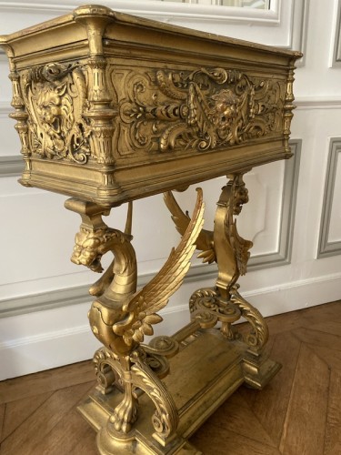Furniture  - Napoleon III planter in gilded wood
