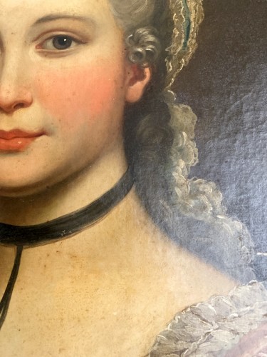 Portrait en médaillon d'une dame de qualité - Louis XVI