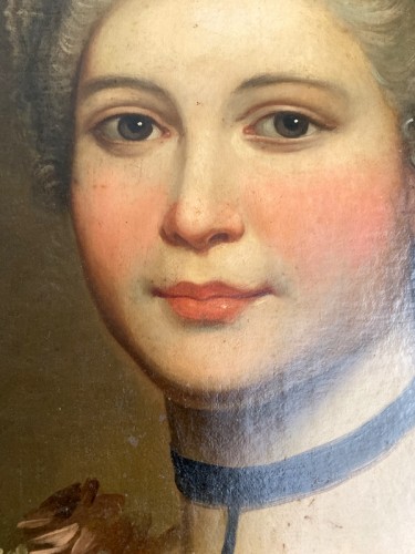 Louis XVI - Portrait en médaillon d'une dame de qualité