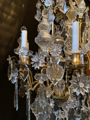 Louis XV - Louis XV cage chandelier in gilded bronze and crystal