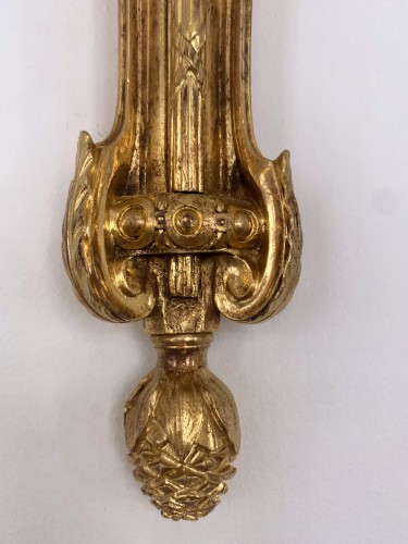 Antiquités - Paire d'appliques en bronze doré finXIXe