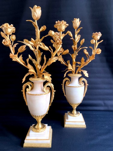 Paire de candélabres en marbre et bronze doré - Napoléon III