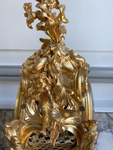 Cartel Louis XV en bronze doré - Louis XV