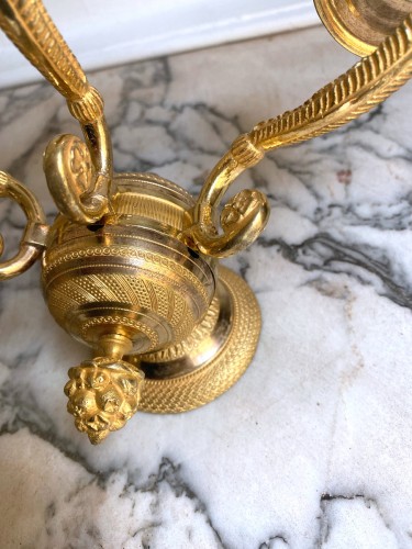 Paire d'appliques Empire en bronze doré - Jullion Antiquités