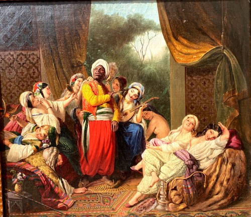 Harem, Peinture orientaliste - Abbati Vincenzo (1803-1866) - Tableaux et dessins Style Restauration - Charles X