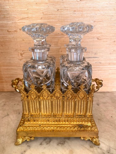 Nécessaire à liqueur Charles X en bronze doré - Objet de décoration Style Restauration - Charles X