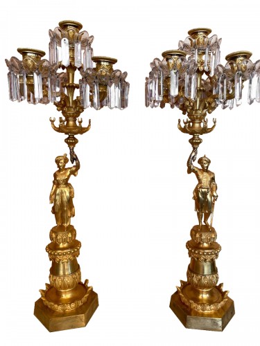 Paire de chandeliers girandoles de style ottoman