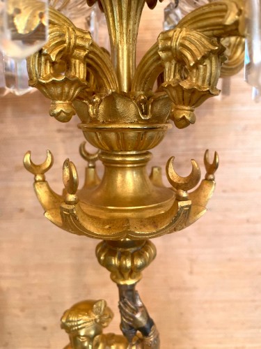Paire de chandeliers girandoles de style ottoman - Restauration - Charles X