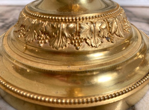 Luminaires Bougeoirs et Chandeliers - Paire de flambeaux Directoire en bronze doré