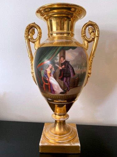 XIXe siècle - Paire de vases en porcelaine de Paris