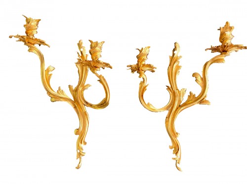 Pair of ormolu Louis XV sconces