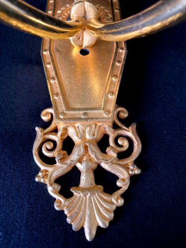 Antiquités - Paire d'appliques Empire en bronze doré