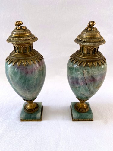 Bougeoirs en forme de vases signés Giuseppe Valadier (1762-1839) - Luminaires Style Directoire
