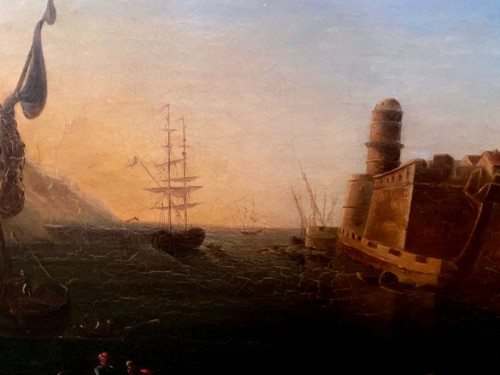 Scène de port école de Lacroix à marseille - Louis XVI