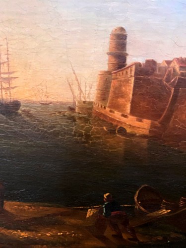 Antiquités - Scène de port école de Lacroix à marseille