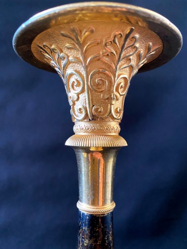 Empire - Pair of Empire gilt bronze candlesticks