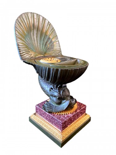 Empire inkwell with dolphin