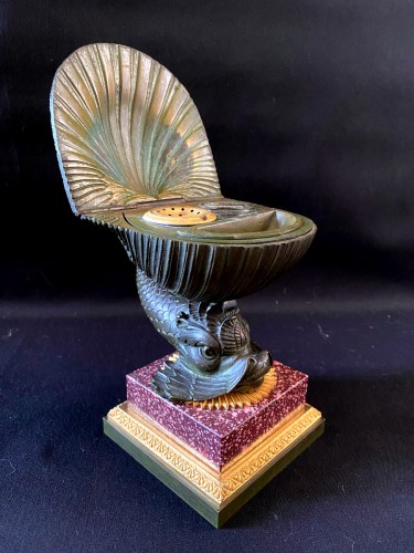 Empire inkwell with dolphin - 