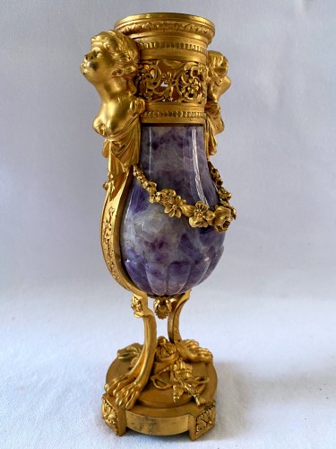 Vase en améthyste et bronze doré attribué à Matthew Boulton - Objet de décoration Style Directoire