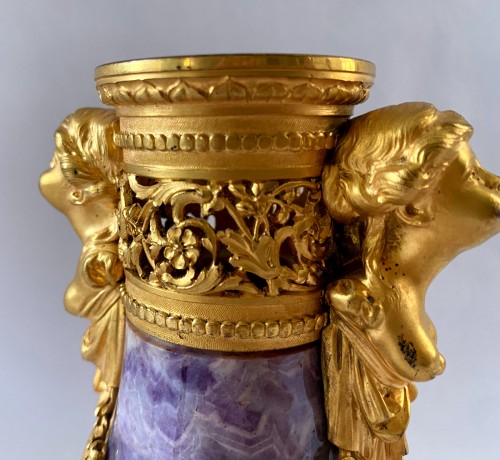 Vase en améthyste et bronze doré attribué à Matthew Boulton - Directoire