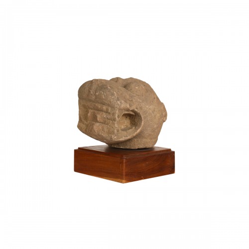 Tête en grès d'un lion Vyala. XIIe siècle ap. J.-C. Inde