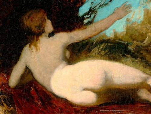 HANS MAKART Salzbourg 1840 – 1884 Vienne « Acte de dos » - Tableaux et dessins Style Art nouveau