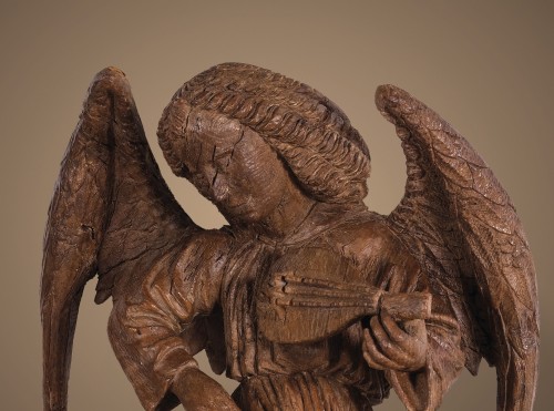 Sculpture Sculpture en Bois - Ange avec luth, Flandres vers 1500
