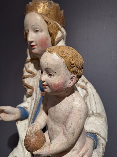 Enthroned Madonna circa 1410 - Sculpture Style Middle age