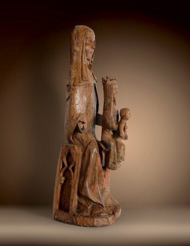 Anna Selbdritt Vers 1200 - Sculpture Style Moyen Âge