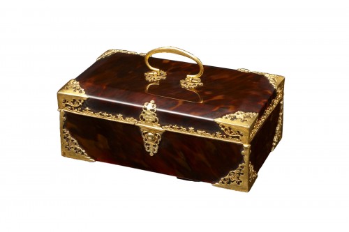 Neapolitan Louis XV mounted tortoiseshell casket