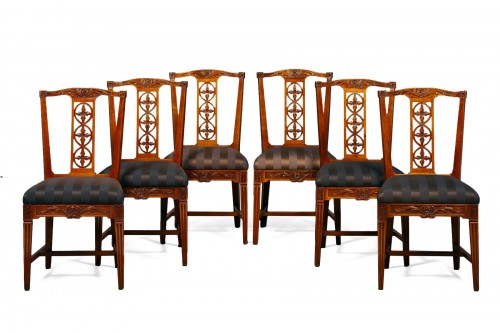 Ensemble de six chaises hollandaises d’époque Louis XVI